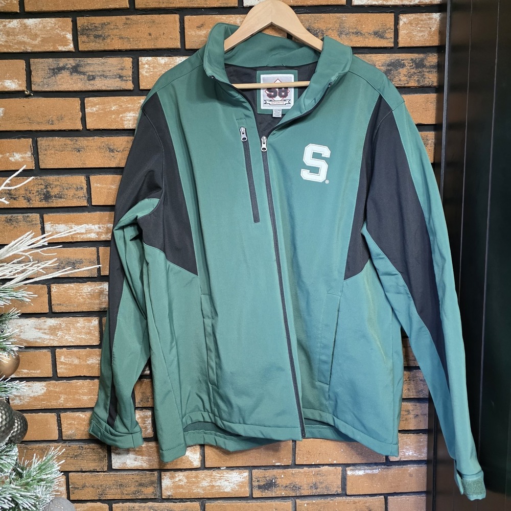 Michigan State Spartans Jacket Mens 2XL Soft Shell Full Zip NCAA Football NWOT - Picture 2 of 13